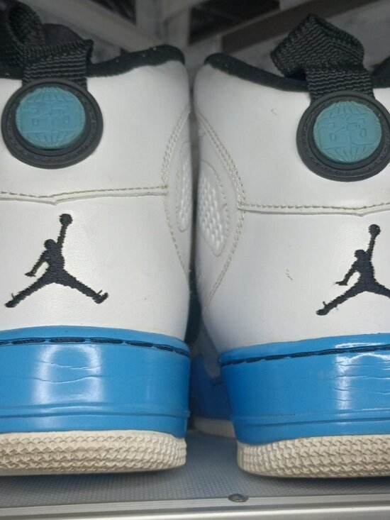 Air Jordan Fusion 9 White/ Powder Blue -Air Jordan 9 x Air Force One, Sz 11 RARE main image 4